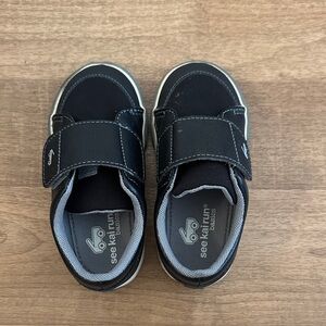 See Kai Run Black and Gray Kids Velcro Sneakers